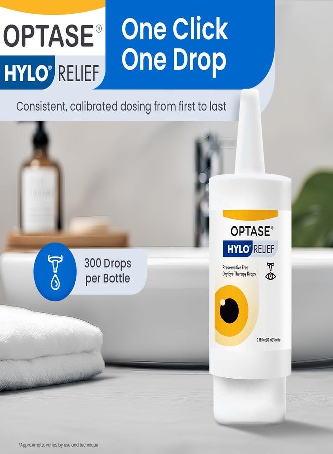 Optase HYLO Relief Dry Eye Drops, 0.33 fl oz (10ml), 300 Doses - Preservative Free Eye Drops for Dry Eyes - Gentle Lubricant Multi-Dose Solution - Contact Lens Compatible for Daily Comfort - Image 3